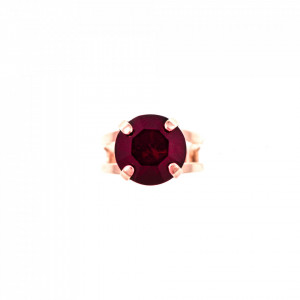 Inel placat cu Aur roz de 24K, cu cristale Swarovski, January Lucky Birthstone | 7048-241RG-Rosu-7990