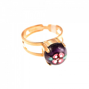 Inel placat cu Aur roz de 24K, cu cristale originale, La Dolce Vita | 7445FA-01849RG