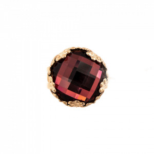 Inel placat cu Aur roz de 24K, cu cristale Swarovski, Lady In Red | 7220-515ARG-Rosu-7900