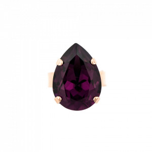Inel placat cu Aur roz de 24K, cu cristale Swarovski, Bohemian Rhapsody | 7098/5-204RG-Mov-8180