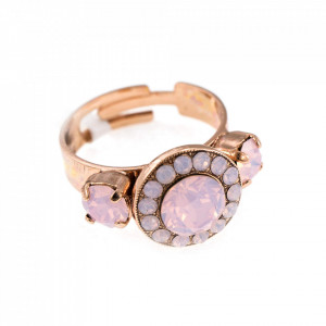 Inel placat cu Aur roz de 24K, cu cristale Swarovski, Elizabeth | 7084-395RG-Roz-7530