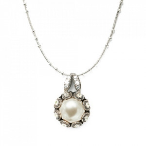 Pandantiv cu lant placat cu Argint 925, cu cristale originale, Crystal Pearl's | 5070-1006sp