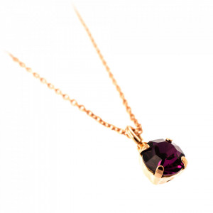 Pandantiv cu lant placat cu Aur roz de 24K, cu cristale originale, Take my Breath Away | 5440-204RG