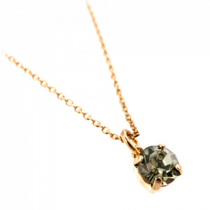 Pandantiv cu lant placat cu Aur roz de 24K, cu cristale Swarovski, Earl Grey | 5440-215RG-Gri-8920
