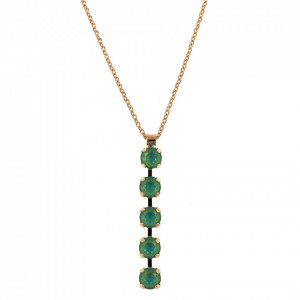 Pandantiv cu lant placat cu Aur roz de 24K, cu cristale Swarovski, Silky Sage DeLite | 5430/5-169169RG-Verde-6950
