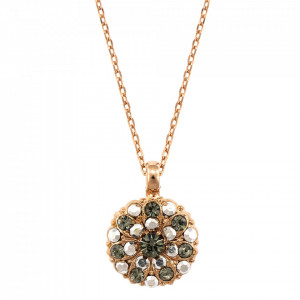 Pandantiv cu lant placat cu Aur roz de 24K, cu cristale Swarovski, Guardian Angel | 5212-105RG-Gri-6800