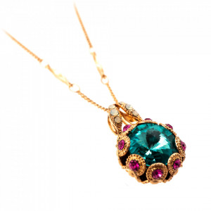 Pandantiv cu lant placat cu Aur roz de 24K, cu cristale Swarovski, Memories of Montmartre | 5070-1146RG
