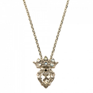 Pandantiv cu lant placat cu rodiu, cu cristale Swarovski, Aura | 5543-001RO-Transparent-6980