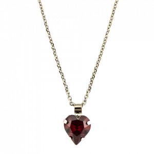 Pandantiv cu lant placat cu rodiu, cu cristale Swarovski, Lady In Red | 5100/3-208RO-Rosu-6440