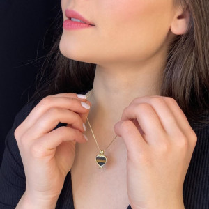 Pandantiv Magic Pendant - Magic Love, placat cu aur, Secret Stone Collection, cu pietre semipretioase interschimbabile-Auriu-8590