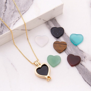 Piatra semipretioasa Heart Moonstone interschimbabila pentru Pandantivul Magic Pendant - Magic Love-Alb-8600