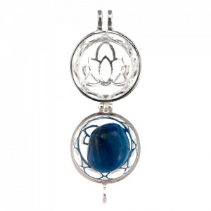 Set Pandantiv placat cu argint - Chakra - Harmony & Balance si 7 pietre semipretioase interschimbabile-Argintiu-8330