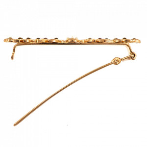 Agrafa de par placata cu Aur roz de 24K, cu cristale Swarovski, Earl Grey | 9029-1132RG-Gri/Bej-9101