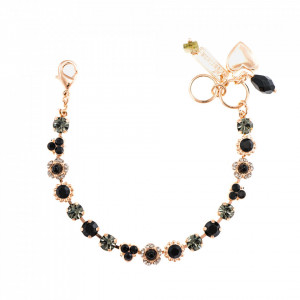 Bratara placata cu Aur roz de 24K, cu cristale originale, Black Diamond | 4028-280215RG