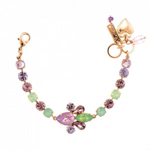 Bratara placata cu Aur roz de 24K, cu cristale originale, Lavender | 4030/6-1910RG