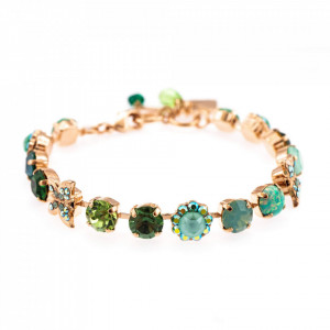 Bratara placata cu Aur roz de 24K, cu cristale Swarovski, Fern | 4063SO1-M2143RG-Verde-1241
