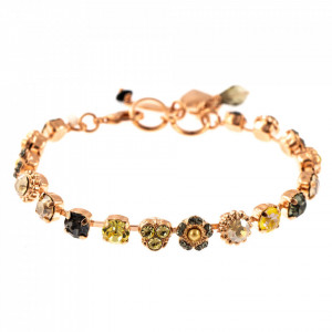 Bratara placata cu Aur roz de 24K, cu cristale Swarovski, Lemon Emigrant | 4028-1121RG-Multicolor-1191