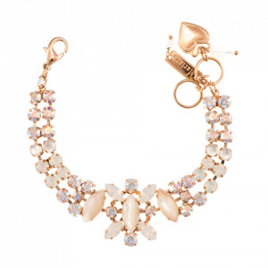 Bratara placata cu Aur roz de 24K, cu cristale Swarovski, Seashell | 4106-M1201RG