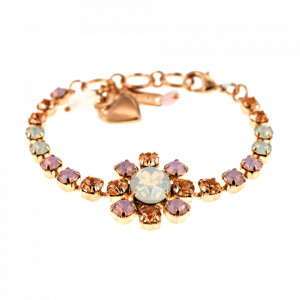 Bratara placata cu Aur roz de 24K, cu cristale Swarovski, Tiara Day | 4156/2-2333RG-Multicolor-1431