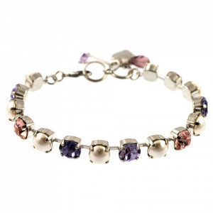 Bratara placata cu rodiu, cu cristale Swarovski, Romance | 4252-139-10RO-Multicolor-1471