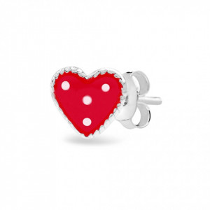 Cercei Argint 925 pentru copii, Heart & Dots - Red-Rosu-8371