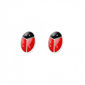Cercei Argint 925 pentru copii, Mini Ladybug-Rosu-8291