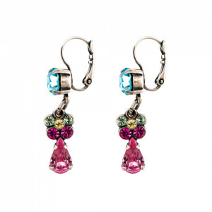 Cercei placati cu Argint 925, cu cristale Swarovski, Spring Flowers | 1414-2141SP6-Multicolor-5951