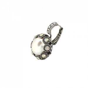 Cercei placati cu Argint 925, cu cristale Swarovski, Crystal Pearl's | 1386-1006sp6-Alb-5871