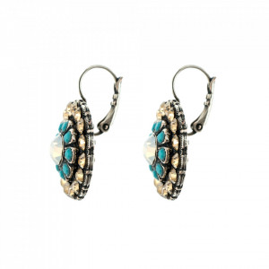 Cercei placati cu Argint 925, cu cristale Swarovski, Sapphire Sky | 1131/1-807SP6-Multicolor-2201