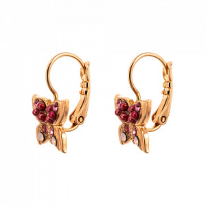 Cercei placati cu Aur roz de 24K, cu cristale Swarovski, Antigua | 1155-223-1RG6-Roz-5671