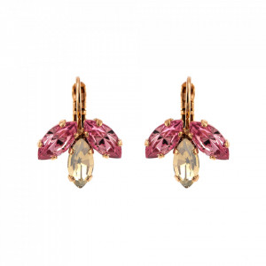 Cercei placati cu Aur roz de 24K, cu cristale originale, Antigua | 1238/5-223-1RG6