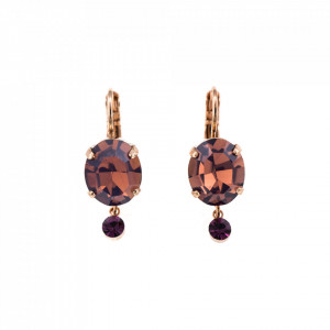 Cercei placati cu Aur roz de 24K, cu cristale originale, Bohemian Rhapsody | 1023/2-1072RG6