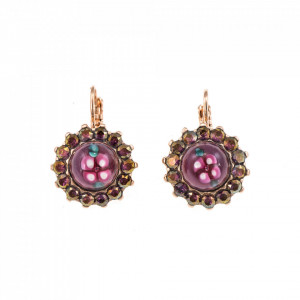 Cercei placati cu Aur roz de 24K, cu cristale Swarovski, Bohemian Rhapsody | 1317-1072RG6-Mov-5621