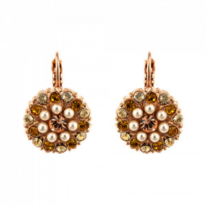 Cercei placati cu Aur roz de 24K, cu cristale originale, Breakfast at Tiffany’s | 1029-2010RG6