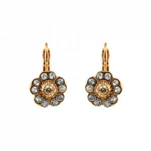 Cercei placati cu Aur roz de 24K, cu cristale originale, Earl Grey | 1220-1132RG6