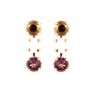 Cercei placati cu Aur roz de 24K, cu cristale originale, Elizabeth | 1440/1-1022RG2