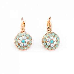 Cercei placati cu Aur roz de 24K, cu cristale originale, Fern | 1416-2677RG6