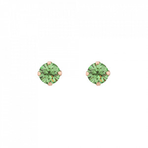 Cercei placati cu Aur roz de 24K, cu cristale Swarovski, Fern | 1440-214rg2-Verde-5941