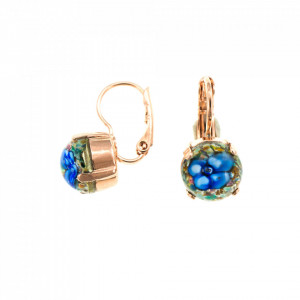Cercei placati cu Aur roz de 24K, cu cristale Swarovski, Julia | 1445-8849RG6-Multicolor-6411