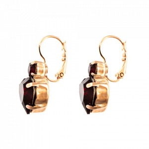 Cercei placati cu Aur roz de 24K, cu cristale Swarovski, Lady In Red | 1100/3-208208RG6-Rosu-2161