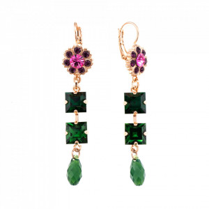 Cercei placati cu Aur roz de 24K, cu cristale originale, Luck | 1531/2-1033RG6