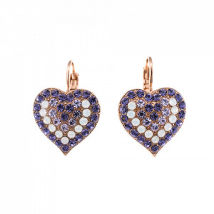 Cercei placati cu Aur roz de 24K, cu cristale originale, Purple Rain | 1007-1062RG6