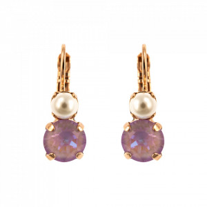 Cercei placati cu Aur roz de 24K, cu cristale originale, Romance | 1190-139-10RG6