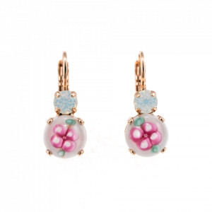 Cercei placati cu Aur roz de 24K, cu cristale originale, Seashell | 1062-04863RG6