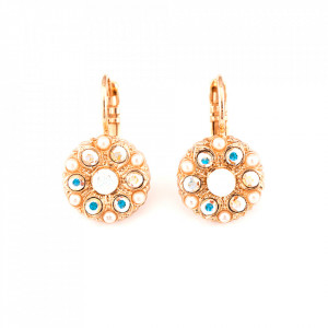 Cercei placati cu Aur roz de 24K, cu cristale originale, Seashell | 1401-1201RG6