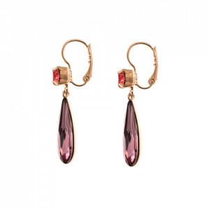 Cercei placati cu Aur roz de 24K, cu cristale Swarovski, Xenia - Odyssey | 1030/5-1091RG6-Multicolor-1661