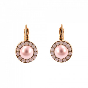 Cercei placati cu Aur roz de 24K, cu cristale Swarovski, Antigua | 1129-223-1RG6-Roz-1981