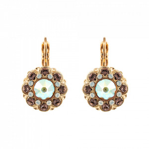 Cercei placati cu Aur roz de 24K, cu cristale Swarovski, Aura | 1417-1112RG6-Multicolor-5641