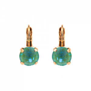 Cercei placati cu Aur roz de 24K, cu cristale Swarovski, Fern | 1440-146RG6-Verde-8931