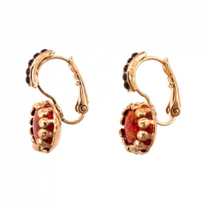 Cercei placati cu Aur roz de 24K, cu cristale Swarovski, FireFly | 1160SO-M2140RG6-Rosu-5721